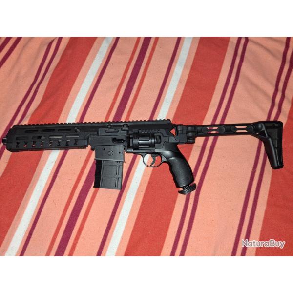 porte 1 barillet chargeur ar 15 court umarex hdr50 , tr50 3d pla+carbone avec munitions cadeau