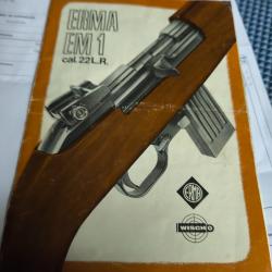 LIVRET carabine ERMA  CAL 22 LR D'origine