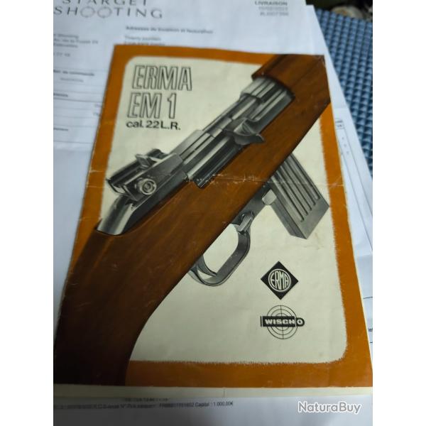 LIVRET carabine ERMA  CAL 22 LR D'origine