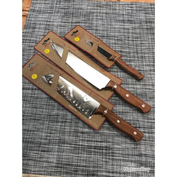 Lot de couteaux  bois de rose