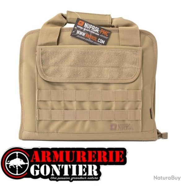 Sacoche NUPROL deluxe pour 2 armes de poing 35X30X5 TAN