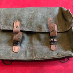 sacoche toile cuir 4 compartiments pour chargeurs fm 24/29 , indo-algérie , porte-chargeurs musette