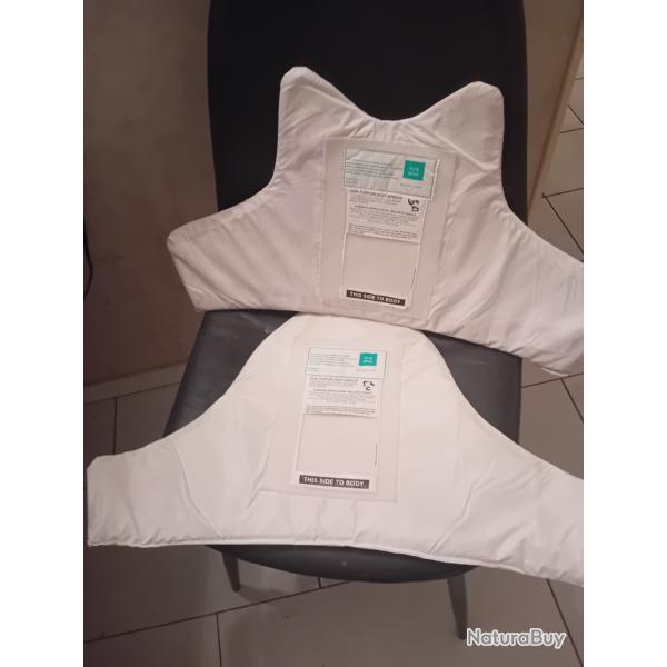 Enchre lot de 2 plaques balistiques 3a contre les armes de poings, les lames 57X36 cm et 58X31 cm