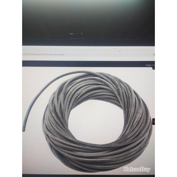 Caoutchouc gros 5x5 mm pour lances pierre 25 mtres