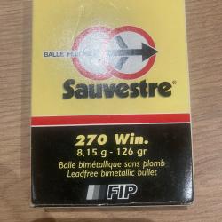 Lot 3 boîtes de 4balles sauvestre + 3balles (15 au total)Cal 270 win 8.15g -126gr