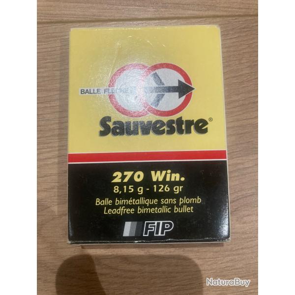 Lot 3 botes de 4balles sauvestre + 3balles (15 au total)Cal 270 win 8.15g -126gr