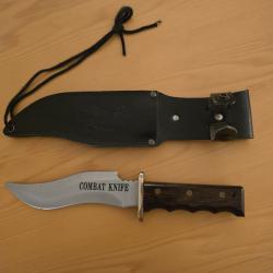 Couteau "Combat knife" double tranchant lame ondul&eacute;e