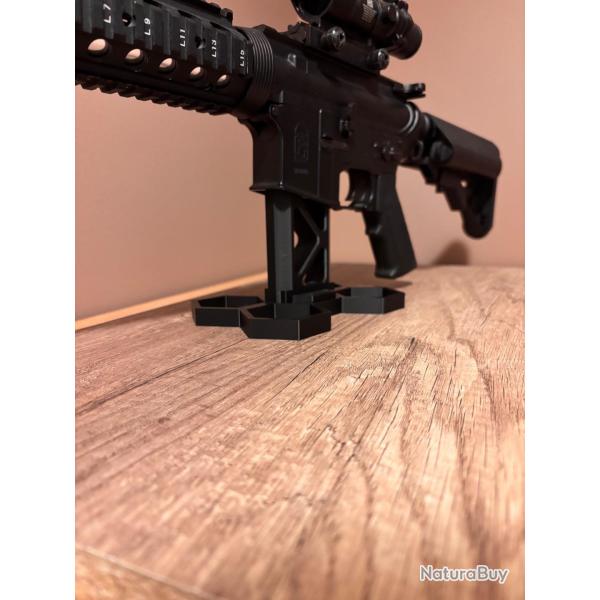 Support Carabine Fusil AR 15 M4 Design moderne hexagone
