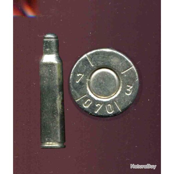 6.5 x 55 Mauser - cartouche de tir r�duit - petite balle et �tui nickel�s - marquage : /7/3/070.