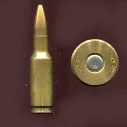 7 mm Bench Rest - RARE marquage militaire du GIAT au Mans : LM 89 - étui 38.5 mm