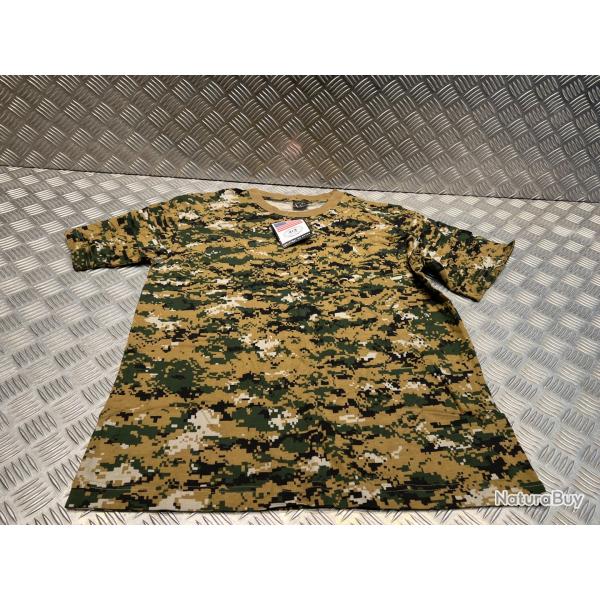 t shirt mfh camo digital woodland neuf taille m 00104c