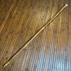 BELLE CANNE POIGNARD DISSIMULÉ DE LUXE POMMEAU TOUT EN ARGENT POINÇONS FUT EN BOIS BAMBOU MOUCHETÉ
