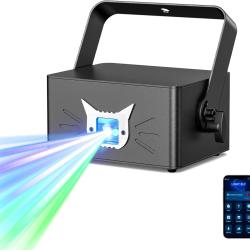 DiscoLicht PartyLicht avec Bluetooth-App, 3D DIY Animation Disco Lumière avec Batterie 5200 mA, Anim