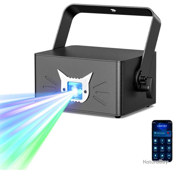 DiscoLicht PartyLicht avec Bluetooth-App, 3D DIY Animation Disco Lumire avec Batterie 5200 mA, Anim