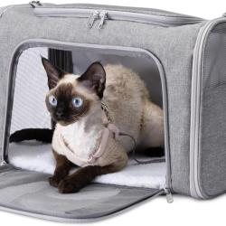 Sac de Transport Souple pour Chien et Chat avec bandouli&egrave;re r&eacute;glable, approuv&eacute; par Les compagnies a&eacute;