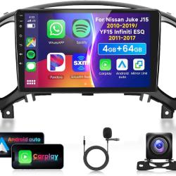 Autoradio 9" 4G+64G Bluetooth pour Nissan Juke J15 2010-2019/ YF15 Infiniti ESQ 2011-2017 Vito Viano