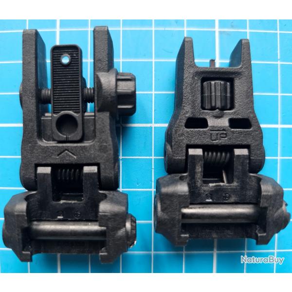 Hausse et Guidon MAGPUL MBUS pour rail picatinny