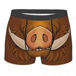 Boxer Homme Dr&ocirc;le Th&egrave;me Chasse - Sous-v&ecirc;tement Confortable Motif Sanglier / Cochon Sauvage - Cale&ccedil;on