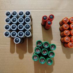 Cartouches Entraînement, Loisirs et Défense Calibre 12 et 16 Caoutchouc Balles et Chevrotine