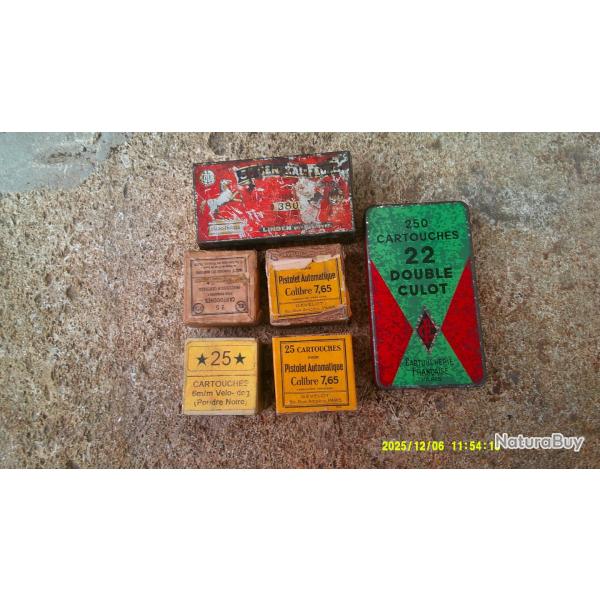 Lot de 6 boites collection vides carton et m�tal