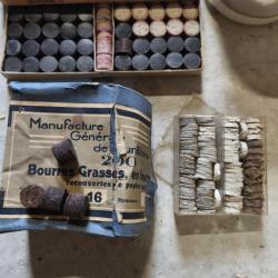 Bourre grasse + bourre + étuis + cartons calibre 16