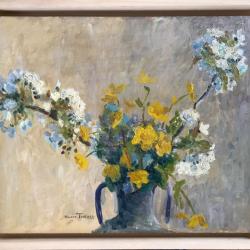 Bouquet,vers 1920.Maurice TESTARD (1880-1969).Huile sur panneau sign?e.