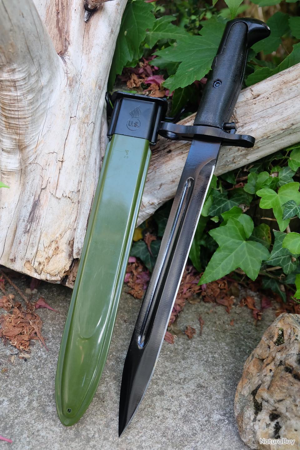 Couteau Rambo IV Machette Lame Acier Carbone Manche Cuir Noir Etui Cuir Couteau Film Rambo Iv 001 Item 14253208