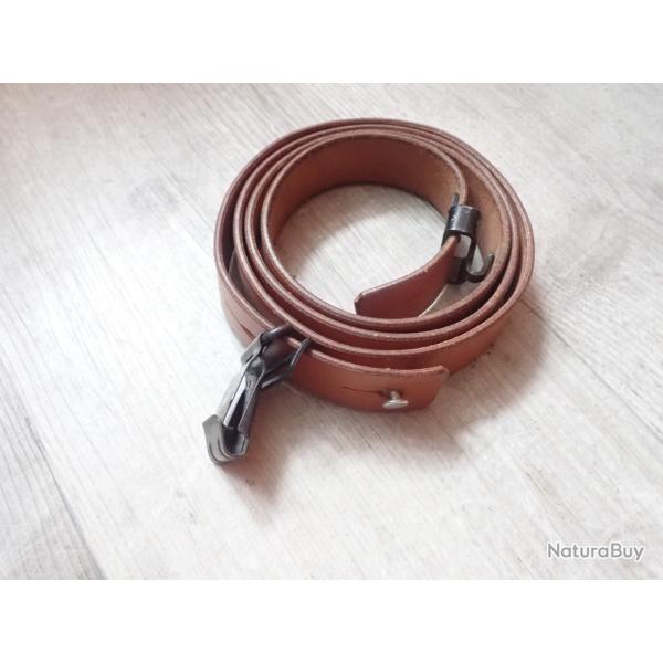 Sangle / bretelle en cuir, complte, pour fusil suisse Mdle FASS 57
