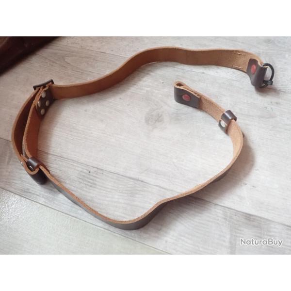 Bretelle cuir pour carabine, fusil chasse