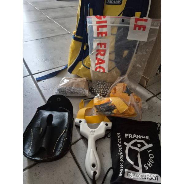 Pack Lance-Pierre Ebsone Yshoot / Billes / Elastiques / Sacoche