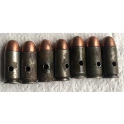 7 cartouches  45 acp 11,43 pour colt 1911a1 us ww2 datées 1943  neutralisées