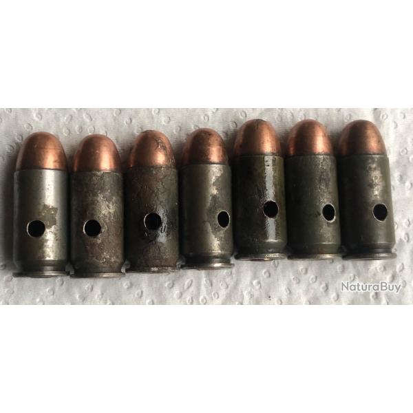 7 cartouches  45 acp 11,43 pour colt 1911a1 us ww2 dates 1943  neutralises