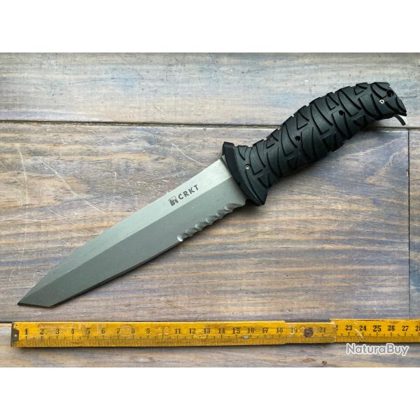 COUTEAU POIGNARD TANTO CRKT 360 2017 ULTIMA Taiwan Fixed Blade Tanto Serrated