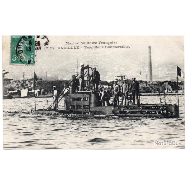 CPA- Marine de Guerre - Le Sous Marin " ANGUILLE -Torpilleur Submersible " - N�4439
