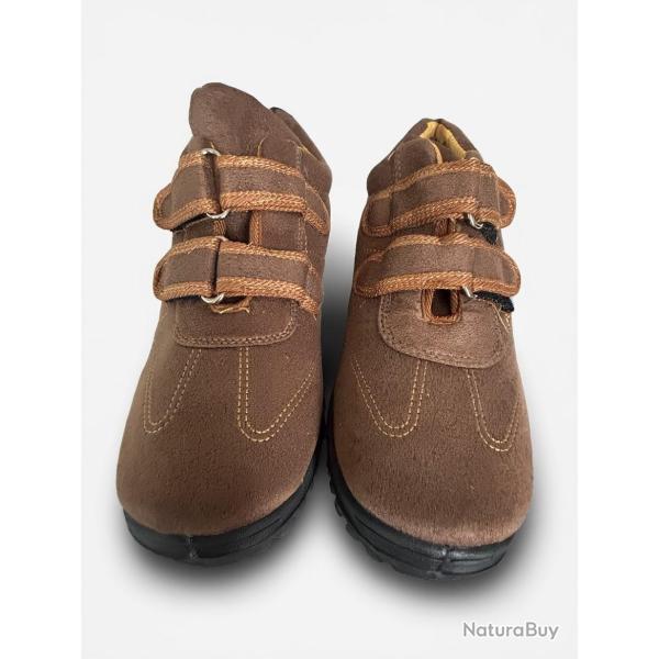 Chaussures � scratchs - Marron - Livraison gratuite