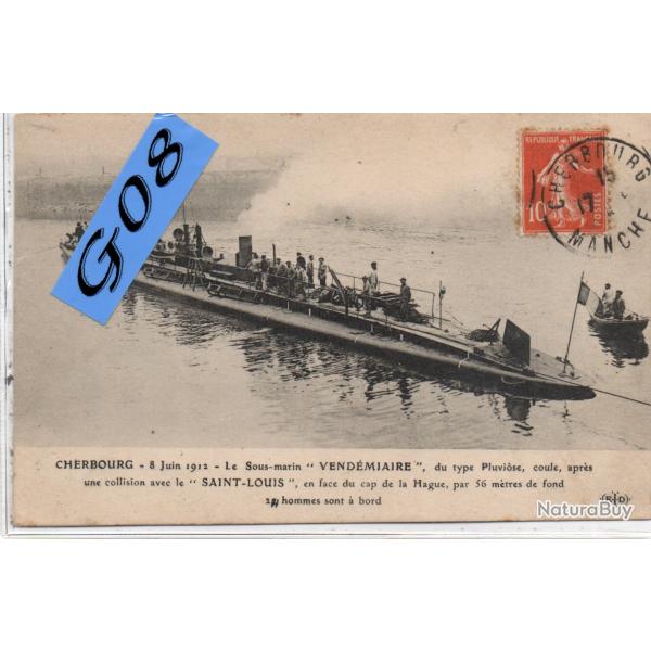 CPA - Marine de Guerre - CHERBOUR - 8 Juin 1912 Le Sous-Marin " vend�miaire " - N�4442