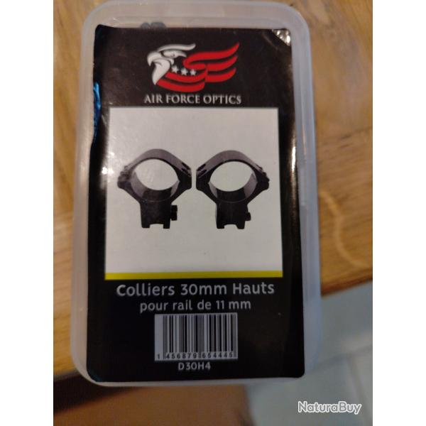 Colliers haut pour lunette de tir. Rail de 11mm
