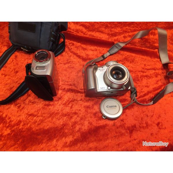 2 appareils photo  -1 CANON Power Shot    S1 IS (ZommX10) -1 APTEK   Pocket DV  HD