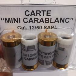 Blister de 4 cartouches 12/50  mini carte à blanc SAPL