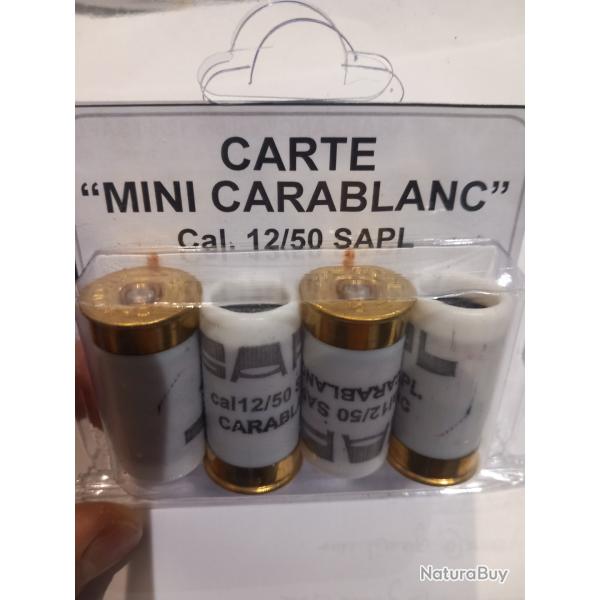 Blister de 4 cartouches 12/50  mini carte  blanc SAPL