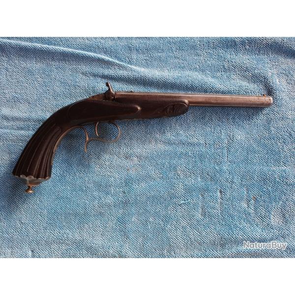 Pistolet de tir de salon Flobert, calibre 6mm, poque XIXme