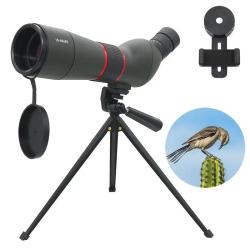Longue Vue 16-48x65 Monoculaire BAK4 FMC Étanche Zoom Puissant Trépied + Clip Smartphone Vert