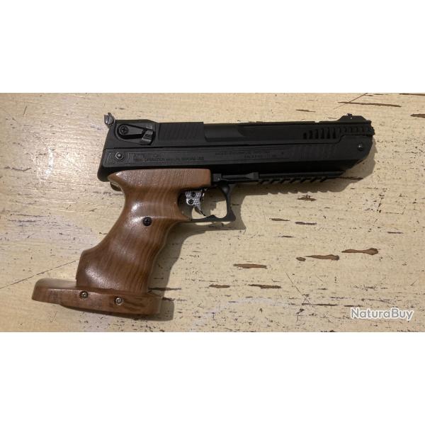 Pistolet  air comprim Zoraki HP 01 V2 Ultra 4.5 mm avec manche bois, canon court et canon long.