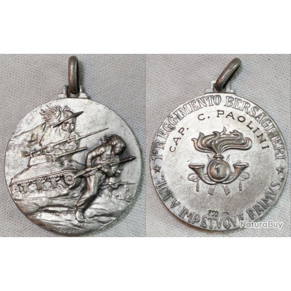 M�daille en argent 800 milli�me sign�e U BOERI nominative du capitaine Paolini 1e REGGIMENTO