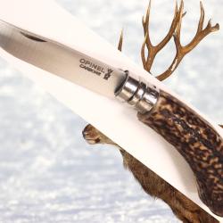 * UNIQUE COUTEAU PLIANT RÉGIONAL * CARBONE * VÉRITABLE BOIS DE CERF * TALON DÉCORÉ *