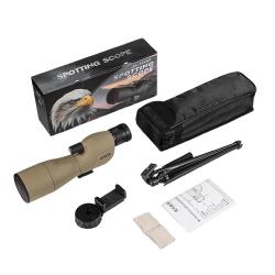 Longue Vue d'observation 25-75x60 HD Monoculaire BAK4 Étanche Trépied + Adaptateur Smartphone Chasse