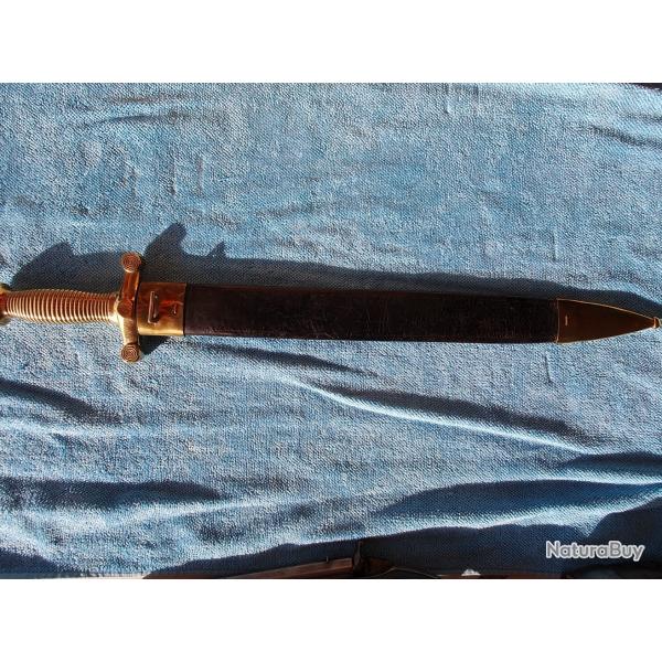 Glaive d'infanterie avec fourreau, mod�le 1831, fabrication THI�BAUT Paris, en tr�s bel �tat