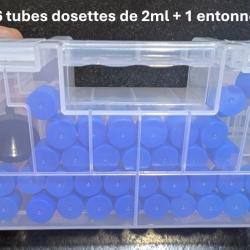 KIT DE CHARGEMENT POUDRE NOIRE 36 TUBES DOSETTES 2ml + 1 ENTONNOIR ALU