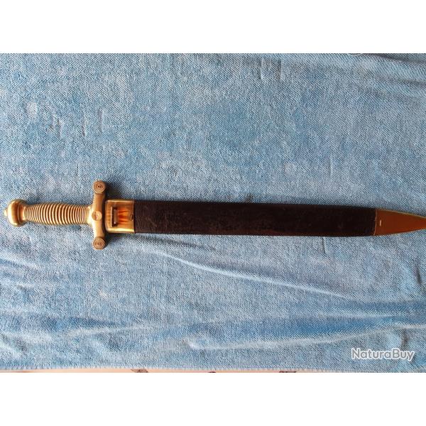 Glaive d'infanterie avec fourreau, mod�le 1831, fabrication TALABOT Paris, en tr�s bel �tat