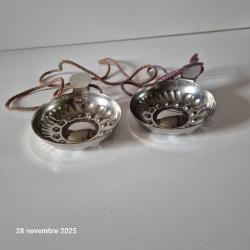 Lot de 2 coupelles tastevin et le cordon pour d&eacute;gustation de vins
